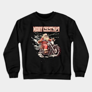 Santa Celebrate Christmas With Motorcycle Crewneck Sweatshirt